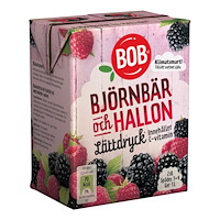 BOB Lättdryck Björnbär & Hallon 2 dl (Utgånget. datum)