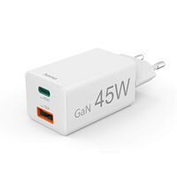 Hama Charger 1x USB-C 1x USB-A GaN 45W White