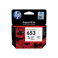 Hewlett-Packard HP 653 - färg (cyan, magenta, gul) - original - Ink Advantage - bläckpatron