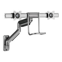 Gembird Gembird MA-WA2-02 monteringssats - justerbar arm - för 2 LCD/plasmapaneler - up to 8 kg - rymdgrå
