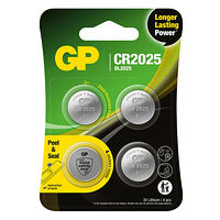 GP Lithium Coin Cell CR2025 4-pack