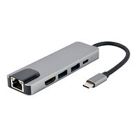 Gembird Cablexpert A-CM-COMBO5-04 - dockningsstation - USB-C 3.1 - HDMI - 100Mb LAN