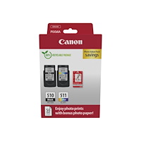 CANON Canon PG-510/CL-511 Photo Paper Value Pack - 2-pack - svart, färg (cyan, magenta, gul) - original - bläckpatron/papperss...