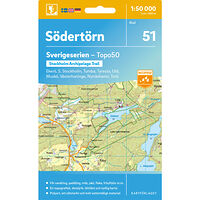 Kartförlaget 51 Södertörn Sverigeserien Topo50
