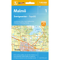 Kartförlaget 1 Malmö Sverigeserien Topo50