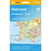 Kartförlaget 14 Halmstad Sverigeserien Topo50