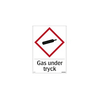SYSTEMTEXT Skylt Gas under tryck 210x297mm