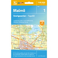 Kartförlaget 1 Malmö Sverigeserien Topo50