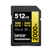 LEXAR Lexar SDXC Pro 2000X UHS-II U3 R300/W260 (V90) 512GB