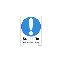 SYSTEMTEXT Skylt Branddörr stängd 210x297mm