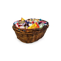 KARAMELLO Godis Presentkorg brun inslaget 2,5kg