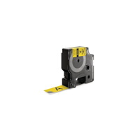 DYMO Tape Rhino vinyl 19mm svart på gul