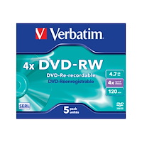 VERBATIM Verbatim DataLifePlus - DVD-RW x 5 - 4.7 GB - lagringsmedier
