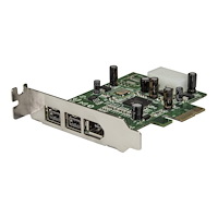 StarTech.com StarTech.com 2b 1a lågprofils 1394 PCI Express FireWire-kortadapter med 3 portar - FireWire-adapter - PCIe - 2 portar