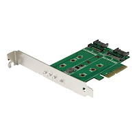 StarTech.com StarTech.com 3-port M.2 SSD (NGFF) Adapter Card - Supports 1x PCIe (NVMe) M.2 SSD, 2x SATA III M.2 SSDs - PCIe 3.0 Adapt...