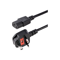 StarTech.com StarTech.com 3 m brittisk nätsladd för datorer, 18AWG, BS 1363 till C13, 10A 250V, svart AC-ersättningsnätsladd, IEC-kab...