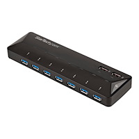 StarTech.com Startech USB 3.0-hub med 7 portar och dedicerade laddningsportar - 2x 2,4 A-portar - USB-växel - 7 portar