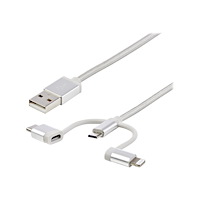 StarTech.com StarTech.com 1 m USB-multiladdningskabel - USB till Micro-USB eller USB-C eller Lightning för iPhone/ iPad/iPod/Android...