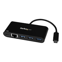 StarTech.com StarTech.com 3-ports USB-C-hubb med Gigabit Ethernet och 60 W strömförsörjning Pass-through laddning av bärbar dator - U...