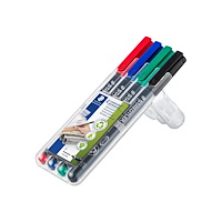 STAEDTLER STAEDTLER Lumocolor 318 - markering - svart, röd, blå, grön (paket om 4)