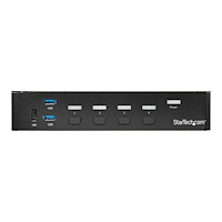 StarTech.com StarTech.com DisplayPort KVM-switch med 4 portar - USB 3.0 - 4K 30 Hz - omkopplare för tangentbord/video/mus/USB - 4 por...