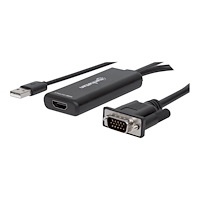 Manhattan Manhattan VGA and USB-A to HDMI Converter, Analog VGA Video and USB Audio to Digital HDMI Signal, 1920x1080, 1080p@60Hz,...