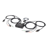 StarTech.com StarTech.com 2 Port USB 4K60Hz DisplayPort KVM-switch med inbyggda kablar - omkopplare för tangentbord/video/mus/ljud -...