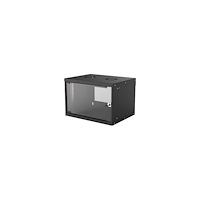 IC Intracom Intellinet Network Cabinet, Wall Mount (Basic), 6U, Usable Depth 340mm/Width 485mm, Black, Flatpack, Max 50kg, Glass Doo...