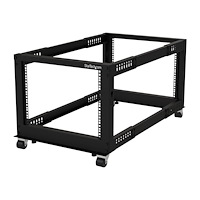 StarTech.com StarTech.com 8U 19" Open Frame Server Rack, 4 Post Adjustable Depth 23-41" Mobile, Free Standing Rolling Network/Compute...