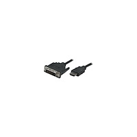 Manhattan Manhattan HDMI to DVI-D 24+1 Cable, 1m, Male to Male, Black, Dual Link, Compatible with DVD-D, Lifetime Warranty, Polyba...