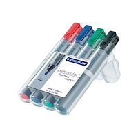 STAEDTLER STAEDTLER Lumocolor - markering - svart, röd, blå, grön (paket om 4)