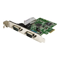 StarTech.com Startech PCI Express seriellt kort med 2 portar och 16C1050 UART - RS232 - seriell adapter - PCI Express x1 - RS-232 x 2