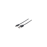 Manhattan Manhattan USB-C to USB-A Cable, 2m, Male to Male, Black, 480 Mbps (USB 2.0), Hi-Speed USB, Lifetime Warranty, Polybag -...
