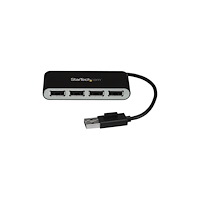 StarTech.com StarTech.com Bärbar USB 2.0-hubb med 4 portar och inbyggd kabel - hubb - 4 portar