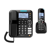 Audioline Amplicomms BigTel 1580 Combo - sladdförsedd/sladdlös - svarssysten med nummerpresentation + 1 extra handuppsättning