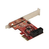 StarTech.com StarTech.com SATA PCIe-kort - PCIe SATA-expansionskort med 4 portar - 6 Gbps - Lågprofilfäste - Staplade SATA-kontakter...