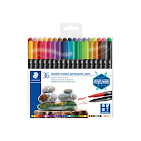 STAEDTLER STAEDTLER 3187 - märkpenna med dubbel spets - sorterade neonfärger (paket om 36)