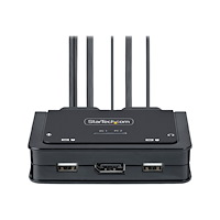 StarTech.com StarTech.com 2-Port USB-C Cable KVM Switch, 4K 60Hz DisplayPort Output, Compact KVM with 4ft/1.2m USB Type-C/Audio Integ...