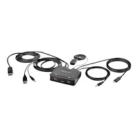 StarTech.com StarTech.com 2-Port Hybrid USB-C DisplayPort Cable KVM Switch, 4K 60Hz, Compact KVM with 6ft/1.8m USB-A/DisplayPort/Audi...