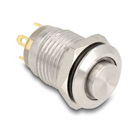 DeLOCK Delock - tryckknapp - för 12 mm installation, 4 x lödanslutning, blå LED