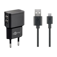 Goobay goobay Dual Micro USB charger set strömadapter - USB - 12 watt