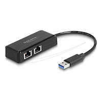 DeLOCK Delock - nätverksadapter - USB 3.0 - Gigabit Ethernet x 2
