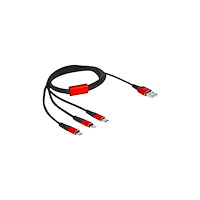 DeLOCK Delock 3 in 1 dedikerad laddningskabel - Lightning / USB 2.0 - 1 m