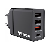 VERBATIM Verbatim strömadapter - 24 pin USB-C, 3 x USB typ A - 30 Watt