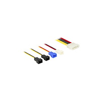 DeLOCK Delock Molex 4 pin > 4 x 2 pin fan (12 V / 7 V / 5 V) - strömkabel till fläkt - 20 cm