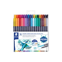 STAEDTLER STAEDTLER Marsgraphic Duo - twin-tip brush pen - assorted water colors (paket om 36)