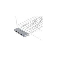 DeLOCK Delock 3 Port Hub and 2 Slot Card Reader for MacBook with PD 3.0 and retractable USB Type-C Connection - hubb - 3 portar