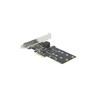 DeLOCK Delock 3 port SATA and 2 slot M.2 Key B PCI Express x4 Card - Low Profile Form Factor - kontrollerkort - M.2 Card / SATA...