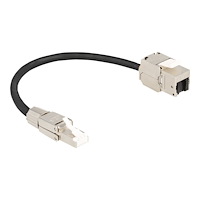 DeLOCK Delock nätverksförlängningskabel - 25 cm - svart/silver