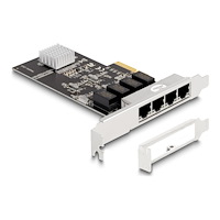 DeLOCK Delock - nätverksadapter - PCIe 2.0 x4 - Gigabit Ethernet x 4